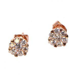 Diamant Ohrstecker Rosegold Illusion mittel