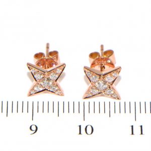 Diamant Ohrstecker Rosegold Sterne klein