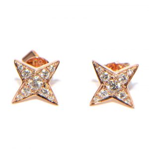 Diamant Ohrstecker Rosegold Sterne klein
