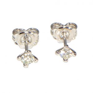 Alternative view of Diamant Ohrstecker "Hamburg" Weissgold (18K) 4 Krappen