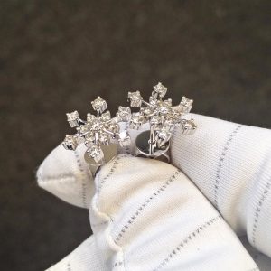 Diamant Ohrstecker Weissgold Schneeflocken 18K