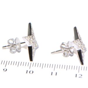 Diamant Ohrstecker Weissgold Sterne 18 Karat