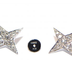 Diamant Ohrstecker Weissgold Sterne 18 Karat