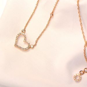 Herz Collier Rosegold Brillanten 18K