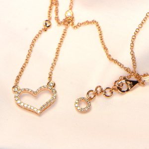 Herz Collier Rosegold Diamanten 18K