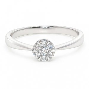 Illusion Diamantring kaufen 18K Weissgold klein 0,15 ct.