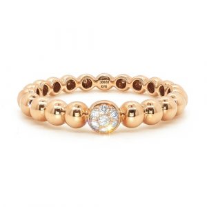 Kugelring Rosegold Diamanten 18K