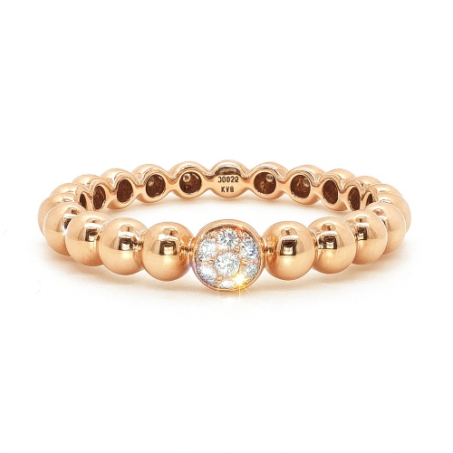 Kugelring Rosegold Diamanten 18K