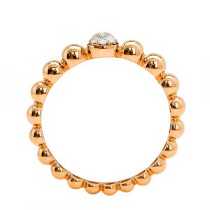 Kugelring Rosegold Diamanten 18K