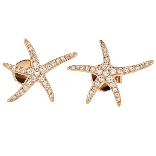 NJ24_14 Seestern Ohrstecker Rosegold 0,37 ct.