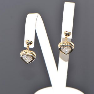 Ohrstecker Gelbgold Princess Diamanten Herz