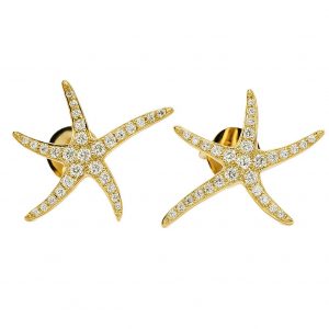 Seestern Ohrstecker Gelbgold 0,37 ct. 18K