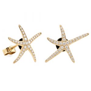 Seestern Ohrstecker Gelbgold 0,37 ct. 18K