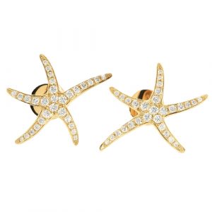 Seestern Ohrstecker Gelbgold 0,37 ct. Ohrringe 18K