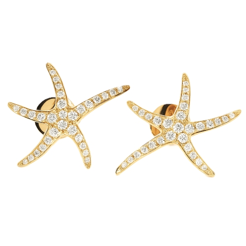 Seestern Ohrstecker Gelbgold 0,37 ct. Ohrringe 18K