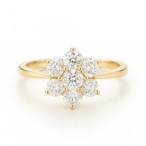 Cluster Ring Gelbgold Blüte