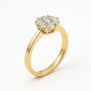 Cluster Ring Gelbgold Blüte