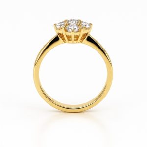 Cluster Ring Gelbgold Blüte