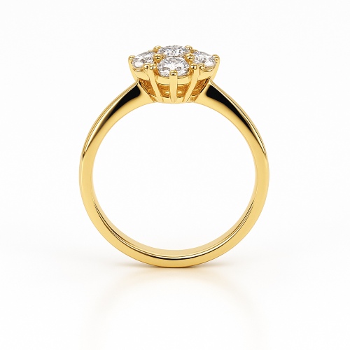 Cluster Ring Gelbgold Blüte