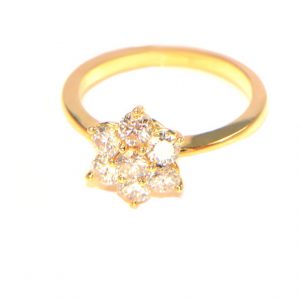 Diamantring 1 ct Karat Gelbgold 18K Blüte