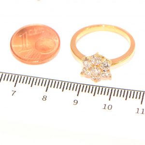 Diamantring 1 ct Karat Gelbgold 18K Blüte