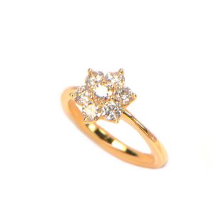 Diamantring 1 ct Karat Gelbgold 18K Blüte
