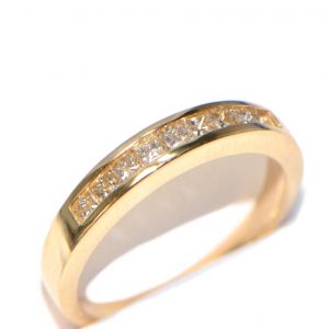 Diamantring 14K Gelbgold R10 Memory Princess