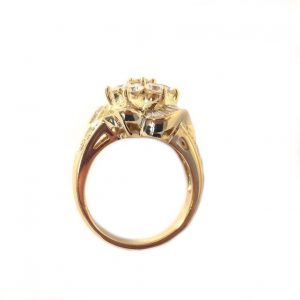 Diamantring Gelbgold Baguette und Brillant über 1 Karat