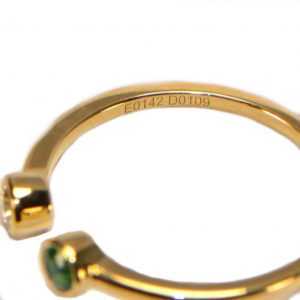 Diamantring Gelbgold Emerald Smaragd zwei Köpfe