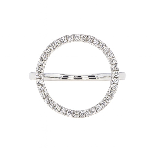 Diamantring Kreis Weissgold rund