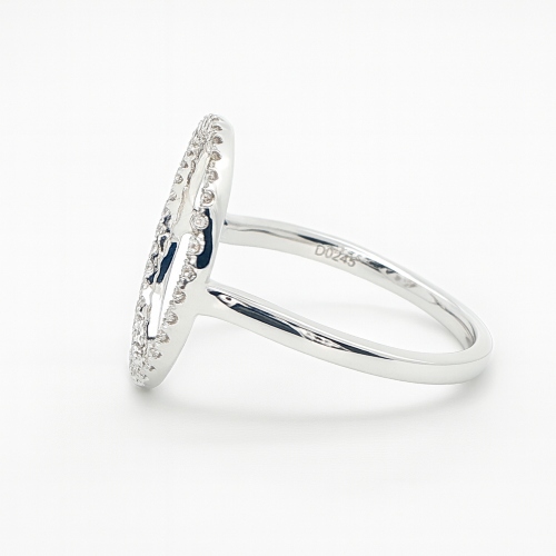 Diamantring Kreis Weissgold rund