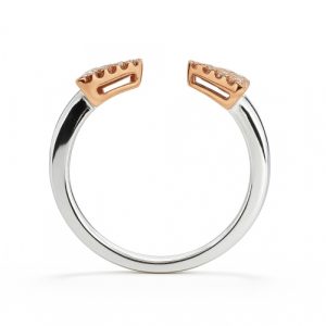 Diamantring Pfeil bicolor Rosegold Weissgold 18K