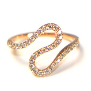 Diamantring Rosegold Schlange