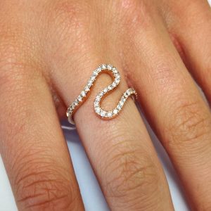 Diamantring Rosegold Schlange