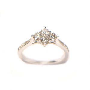 Diamantring Weissgold 18K modern