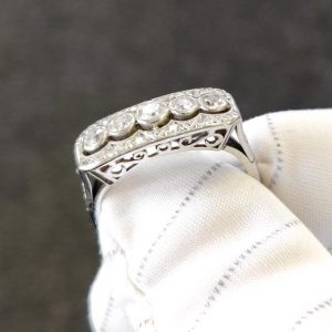 Diamantring Weissgold Altschliff Antik