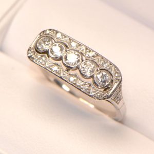 Diamantring Weissgold Altschliff Antik