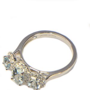 Diamantring Weissgold Aquamarin