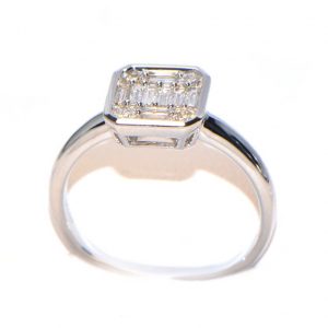 Diamantring Weissgold Baguette