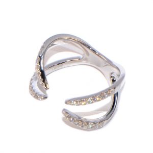 Diamantring Weissgold offen Kralle