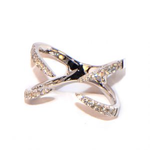 Diamantring Weissgold offen Kralle