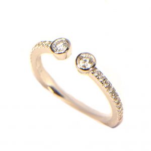 Diamantring Zwei Köpfe Weissgold