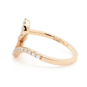 Ring Rosegold Schlange geschwungen 18K