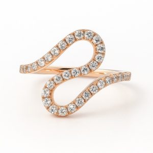 Ring Rosegold Schlange geschwungen 18K
