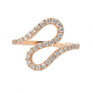 Ring Rosegold Schlange geschwungen