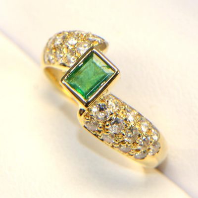 Smaragdring Brillanten Gelbgold