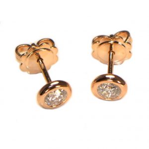 Diamant Ohrstecker Roségold 0,5 ct Zarge klassisch 0,50 Karat