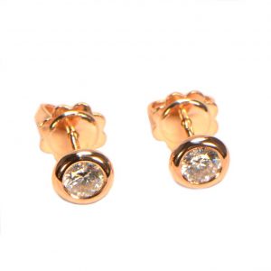 Diamant Ohrstecker Roségold 0,5 ct Zarge klassisch 0,50 Karat