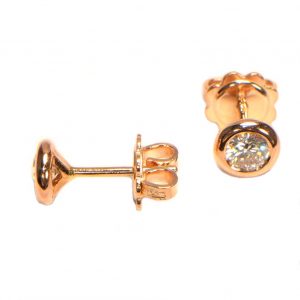Diamant Ohrstecker Roségold 0,5 ct Zarge klassisch 0,50 Karat