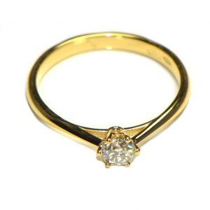 Diamantring Gelbgold 6 Krappen